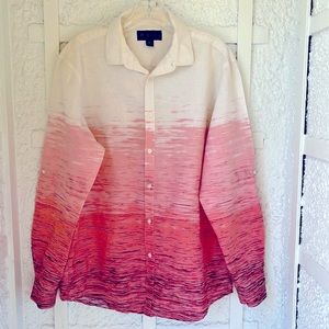 Men’s Inc dress shirt pink and white classic great condition size L button